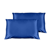 Casa Decor Luxury Satin Pillowcase Twin Pack Size With Gift Box Luxury - Navy Blue Kings Warehouse 