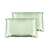 Casa Decor Luxury Satin Pillowcase Twin Pack Size With Gift Box Luxury - Sage Green Kings Warehouse 