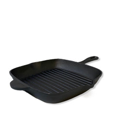 Cast Iron Barbecue Skillet Fry Griddle Pan Pre-Seasoned Oven Safe Grill Frypan Kings Warehouse 