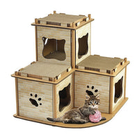 Cat Cardboard House Tree Tower Condo Scratcher Pet Post Pad Mat Furniture cat supplies Kings Warehouse 