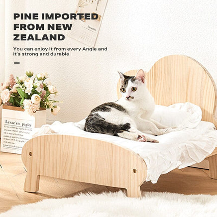 Cat Dog Wooden Bed Pet Sofa for Small Pet Wood Frame Beds With Bedding Kings Warehouse 