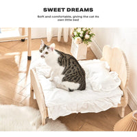 Cat Dog Wooden Bed Pet Sofa for Small Pet Wood Frame Beds With Bedding Kings Warehouse 