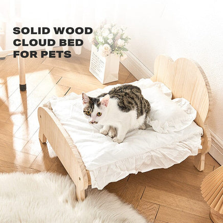 Cat Dog Wooden Bed Pet Sofa for Small Pet Wood Frame Beds With Bedding Kings Warehouse 