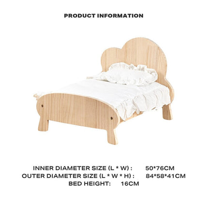 Cat Dog Wooden Bed Pet Sofa for Small Pet Wood Frame Beds With Bedding Kings Warehouse 