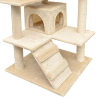 Cat Tree with Sisal Scratching Posts 125 cm Beige Kings Warehouse 