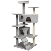 Cat Tree with Sisal Scratching Posts 125 cm Grey Kings Warehouse 