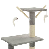 Cat Tree with Sisal Scratching Posts 138 cm Grey Kings Warehouse 