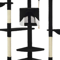 Cat Tree with Sisal Scratching Posts 203 cm Black and White Kings Warehouse 