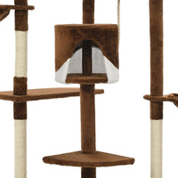 Cat Tree with Sisal Scratching Posts 203 cm Brown and White Kings Warehouse 