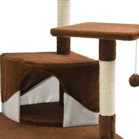 Cat Tree with Sisal Scratching Posts 203 cm Brown and White Kings Warehouse 