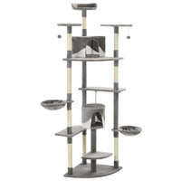 Cat Tree with Sisal Scratching Posts 203 cm Grey and White Kings Warehouse 