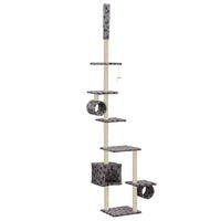 Cat Tree with Sisal Scratching Posts 260 cm Grey Paw Prints Kings Warehouse 