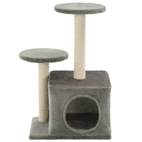 Cat Tree with Sisal Scratching Posts 60 cm Grey Kings Warehouse 