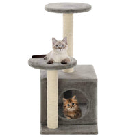 Cat Tree with Sisal Scratching Posts 60 cm Grey Kings Warehouse 