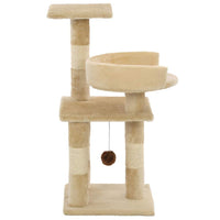 Cat Tree with Sisal Scratching Posts 65 cm Beige Kings Warehouse 