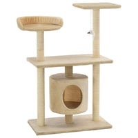 Cat Tree with Sisal Scratching Posts 95 cm Beige Kings Warehouse 