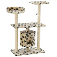 Cat Tree with Sisal Scratching Posts 95 cm Beige Paw Prints Kings Warehouse 