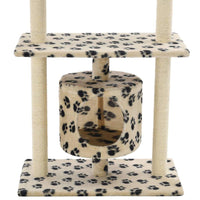 Cat Tree with Sisal Scratching Posts 95 cm Beige Paw Prints Kings Warehouse 