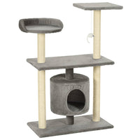 Cat Tree with Sisal Scratching Posts 95 cm Grey Kings Warehouse 