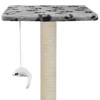 Cat Tree with Sisal Scratching Posts 95 cm Grey Paw Prints Kings Warehouse 
