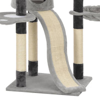 Cat Tree with Sisal Scratching Posts Grey 145 cm Kings Warehouse 