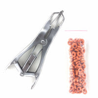 Cattle Lamb Sheep Stainless Steel Elastrator Castrating Plier with 100 Rubber Kings Warehouse 