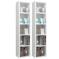 CD Cabinets 2 pcs High Gloss White 21x16x93.5 cm Living room Kings Warehouse 
