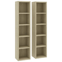 CD Cabinets 2 pcs Sonoma Oak 21x16x93.5 cm Kings Warehouse 