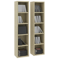 CD Cabinets 2 pcs Sonoma Oak 21x16x93.5 cm Kings Warehouse 