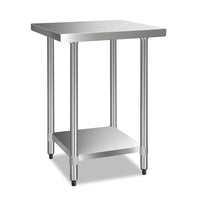 Cefito 610 x 610m Commercial Stainless Steel Kitchen Bench KingsWarehouse 