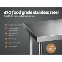 Cefito 610 x 610m Commercial Stainless Steel Kitchen Bench KingsWarehouse 