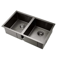 Cefito 77cm x 45cm Stainless Steel Kitchen Sink Under/Top/Flush Mount Black Cefito Kings Warehouse 