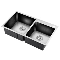 Cefito 80cm x 45cm Stainless Steel Kitchen Sink Flush/Drop-in Mount Silver DIY Kings Warehouse 