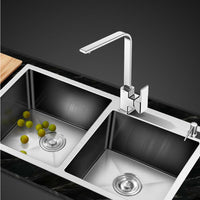 Cefito 80cm x 45cm Stainless Steel Kitchen Sink Flush/Drop-in Mount Silver DIY Kings Warehouse 