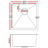 Cefito Handmade Kitchen Sink Stainless steel Sink 44cm x 45cm Home & Garden > Kitchenware Kings Warehouse 
