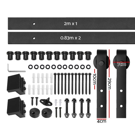 Cefito Sliding Barn Door Hardware Track Roller Set 3.66m Slide Office Bedroom Kings Warehouse 