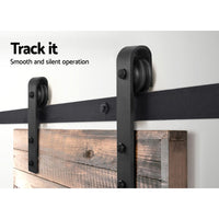 Cefito Sliding Barn Door Hardware Track Set 1.83m Roller Slide Office Bedroom Kings Warehouse 