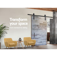 Cefito Sliding Barn Door Hardware Track Set 1.83m Roller Slide Office Bedroom Kings Warehouse 