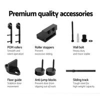 Cefito Sliding Barn Door Hardware Track Set 1.83m Roller Slide Office Bedroom Kings Warehouse 
