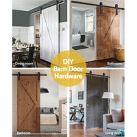 Cefito Sliding Barn Door Hardware Track Set 1.83m Roller Slide Office Bedroom Kings Warehouse 