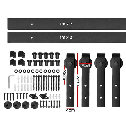 Cefito Sliding Barn Door Hardware Track Set 4m Roller Kit Slide Office Bedroom Kings Warehouse 
