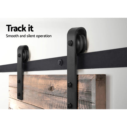 Cefito Sliding Barn Door Hardware Track Set 4m Roller Kit Slide Office Bedroom Kings Warehouse 