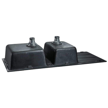 Cefito Stone Kitchen Sink 1160X500MM Granite Under/Topmount Basin Double Bowl Black DIY Kings Warehouse 