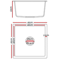 Cefito Stone Kitchen Sink 450X450MM Granite Under/Topmount Basin Bowl Laundry White Cefito Kings Warehouse 