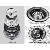 Cefito Stone Kitchen Sink 450X450MM Granite Under/Topmount Basin Bowl Laundry White Cefito Kings Warehouse 