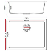 Cefito Stone Kitchen Sink 610X470MM Granite Under/Topmount Basin Bowl Laundry White DIY Kings Warehouse 