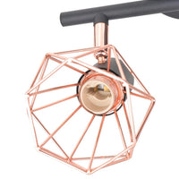 Ceiling Lamp with 2 Spotlights E14 Black and Copper Kings Warehouse 