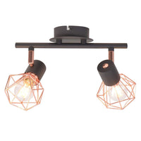 Ceiling Lamp with 2 Spotlights E14 Black and Copper Kings Warehouse 