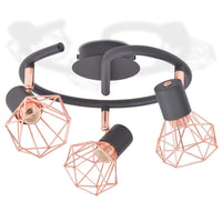 Ceiling Lamp with 3 Spotlights E14 Black and Copper Kings Warehouse 