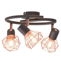 Ceiling Lamp with 3 Spotlights E14 Black and Copper Kings Warehouse 